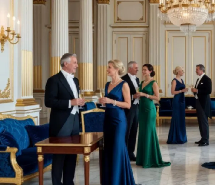 Ambiance d'un événement privé Essentielia dans un salon napoléonien élégant