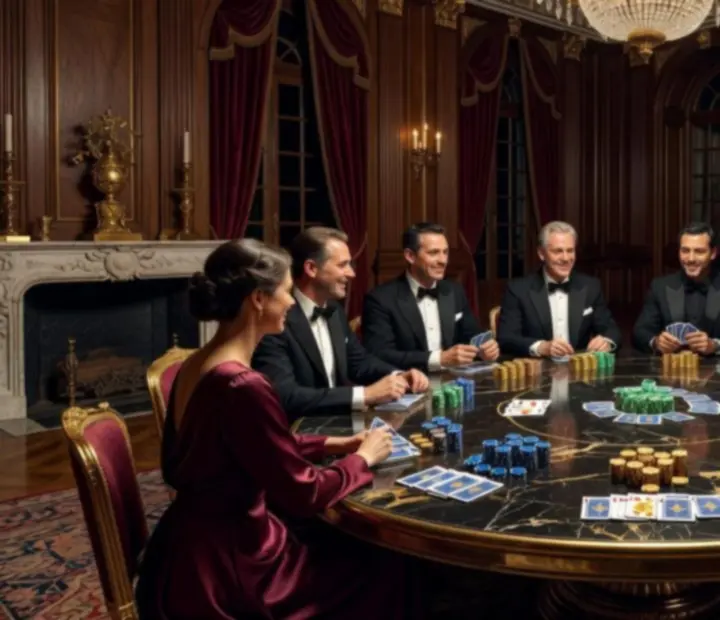 Soirée thématique de poker social dans un décor impérial élégant