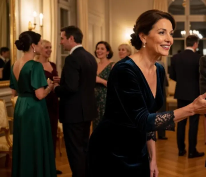 Invités élégants échangeant dans un salon privé Essentielia